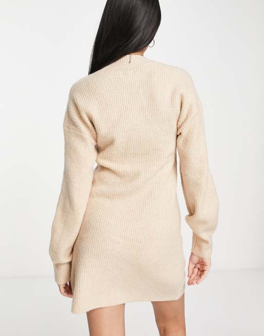 Vestido corto con escote cuadrado de punto de Topshop, 2 de 4