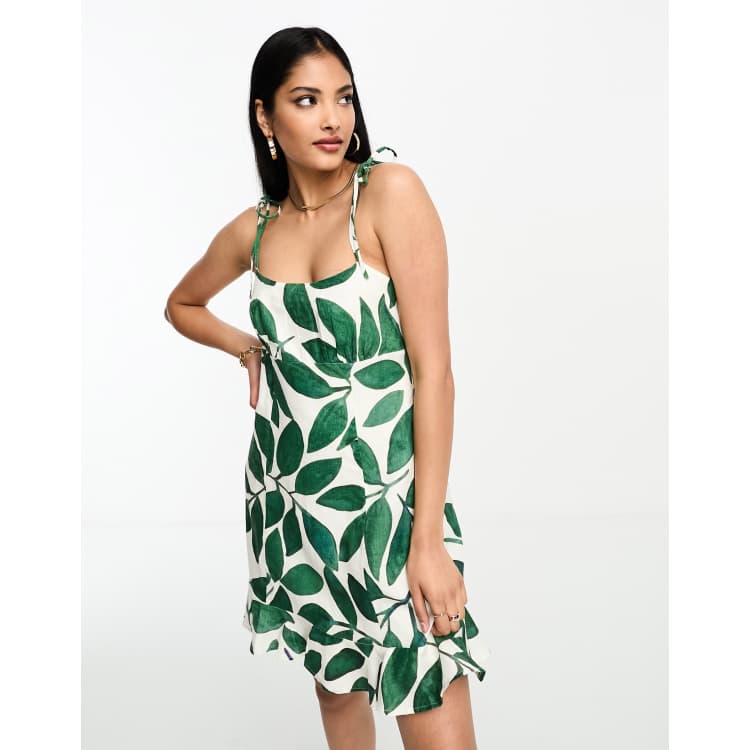 Vestido best sale hojas verdes