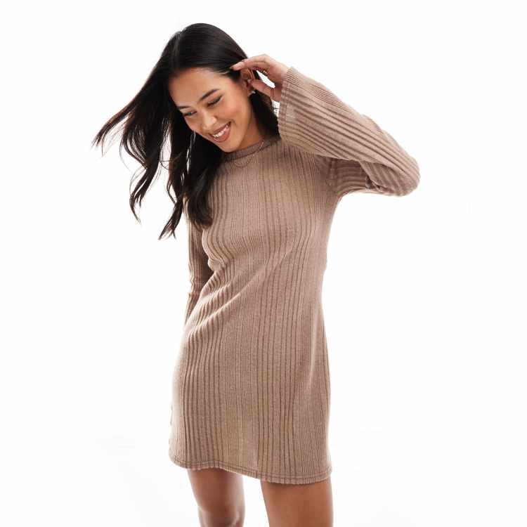 ribbed long sleeve mini sweater dress for layering Snug As Can Be Layered Ribbed Knit Dress – West Main