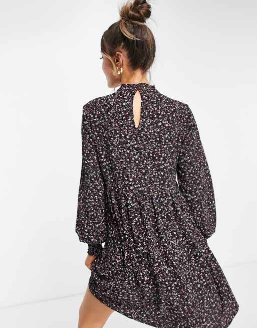Vestido corto de manga larga con estampado floral rosa Piper de JDY, 2 de 4