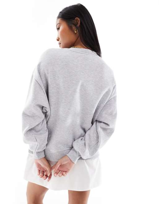 Vestido corto gris claro jaspeado de estilo sudadera con diseño a capas de ONLY Petite, 4 de 4