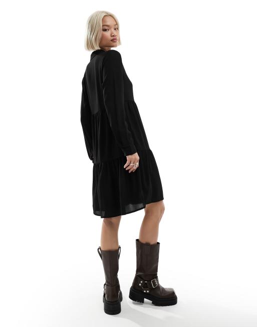 Vestido corto negro amplio de JDY, 3 de 4