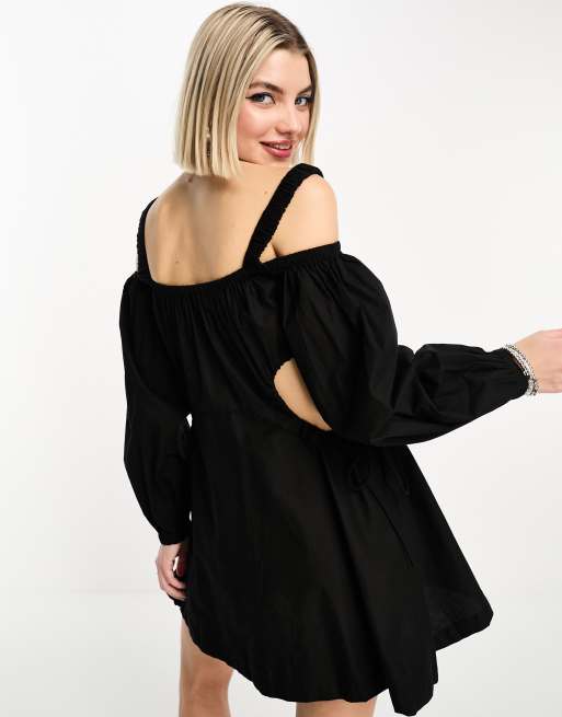 Vestido negro best sale algodon corto