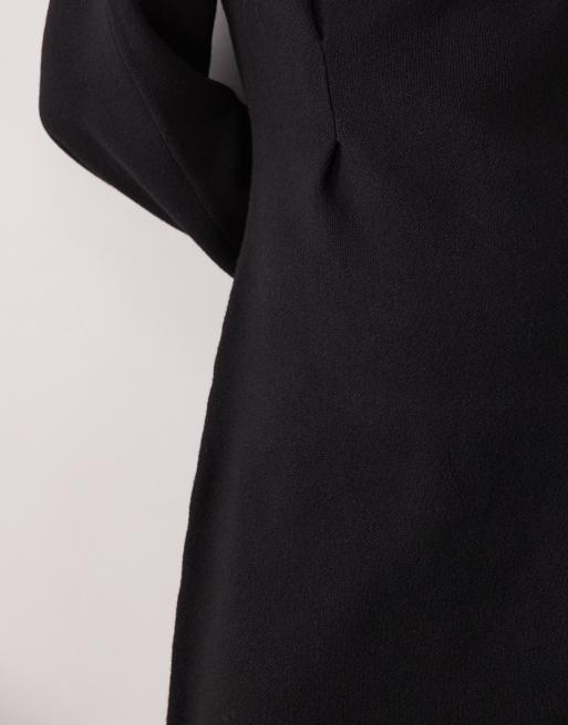 Vestido corto negro con cintura marcada de ASOS DESIGN, 3 de 4