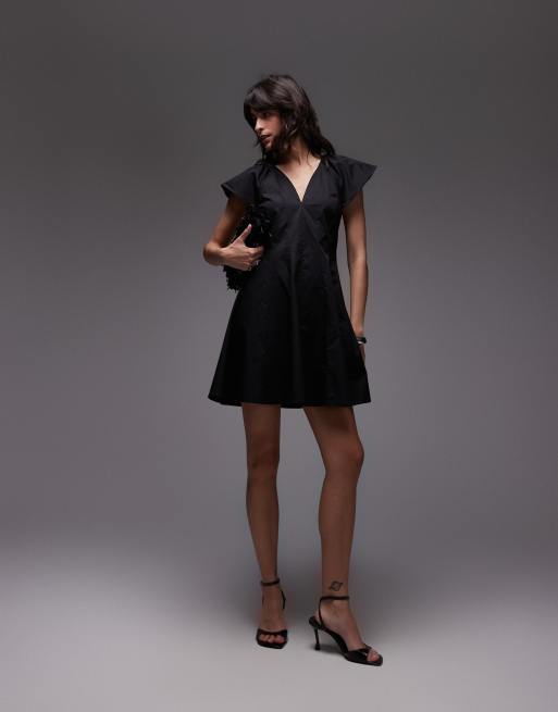 Vestido corto negro con cuerpo estilo corsé entallado de & Other Stories