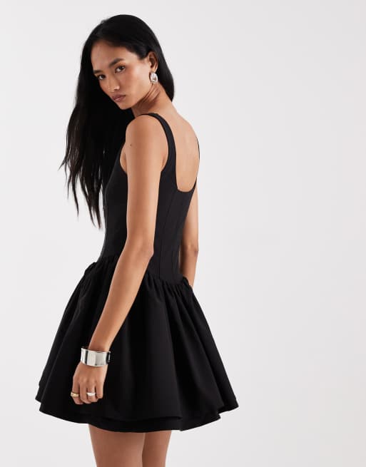 Vestido corto negro con detalle de corsé de ONLY, 3 de 4