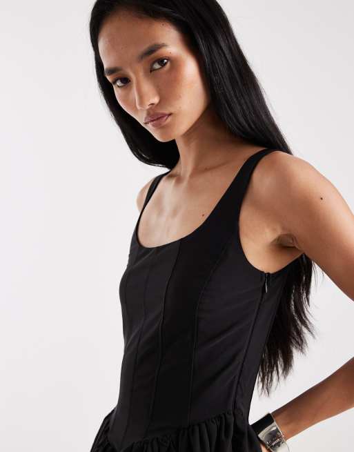 Vestido corto negro con detalle de corsé de ONLY, 4 de 4