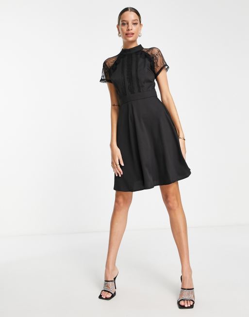 Vestido encaje negro discount corto