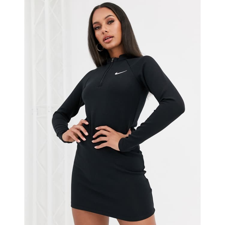 entregar Muchas situaciones peligrosas oportunidad Vestido corto negro de manga larga de Nike | ASOS