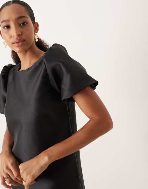 Vestido corto negro de mangas voluminosas de VILA , 4 de 4