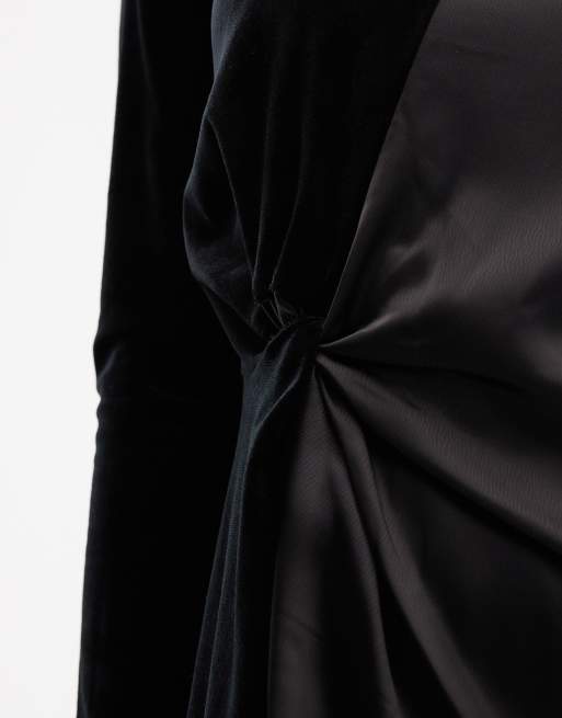 Vestido corto negro de terciopelo Lana de AllSaints , 3 de 4