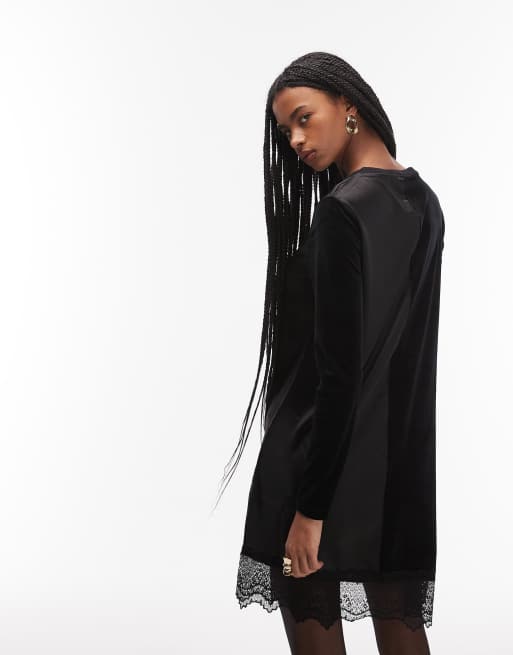 Vestido corto negro de terciopelo Lana de AllSaints , 4 de 4