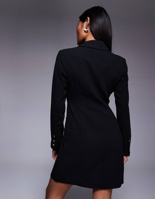 Vestido corto negro estilo americana de Forever New Petite, 4 de 4
