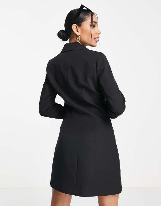 Vestido corto negro estilo americana de sastre de Vila Petite, 2 de 4