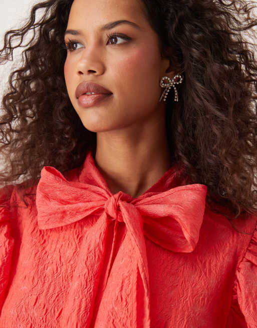 Vestido corto rojo con lazo extragrande de Sister Jane, 2 de 4