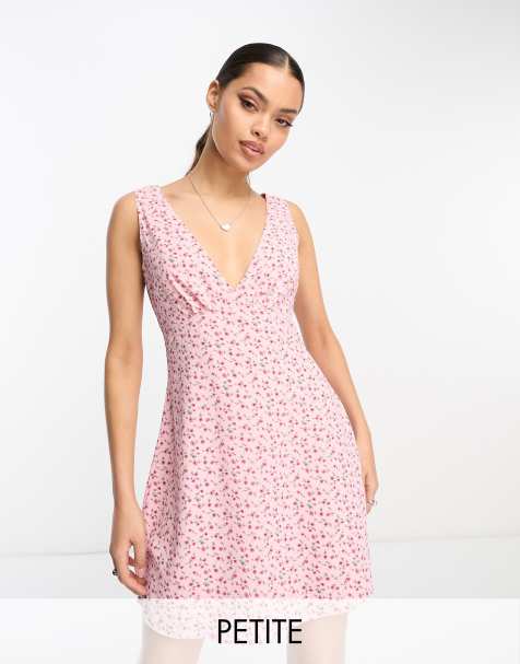 Vestido manga larga escote en V estampado floral multicolor para mujer