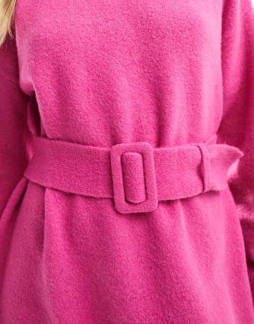 Vestido corto rosa de punto con cinturón de & Other Stories, 4 de 4