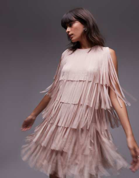 Vestido corto rosa sin mangas con diseño de flecos de & Other Stories - view 1