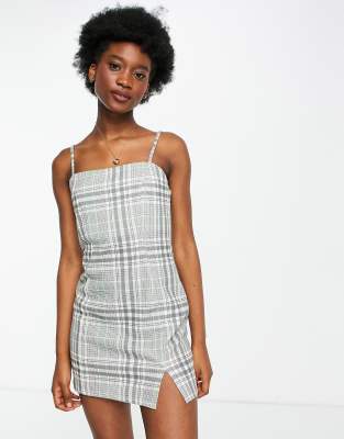 Vestido corto tipo traje a cuadros preppy de punto de ASOS DESIGN (parte de un conjunto)
