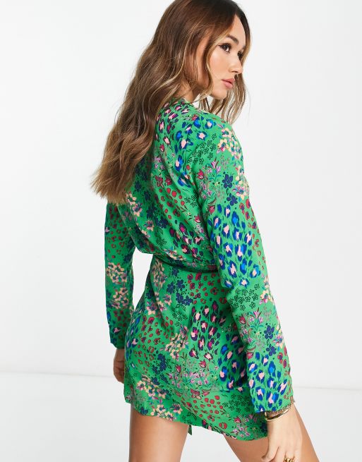 Vestido leopardo online verde