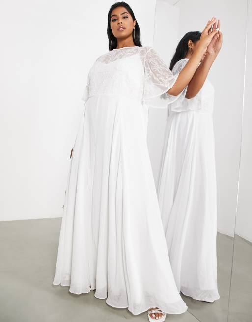 Vestido de boda con cuerpo adornado de ASOS DESIGN Curve , 3 de 4