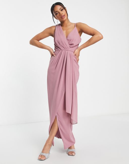 Vestido color online lavanda largo