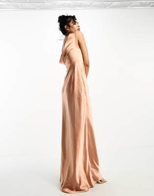 Vestidos Largos Para Damas De Honor Junior Con Escote En V Melocotón main image 0