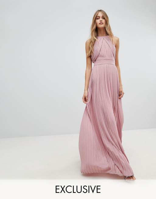 Vestido de dama de honor maxi plisado de TFNC