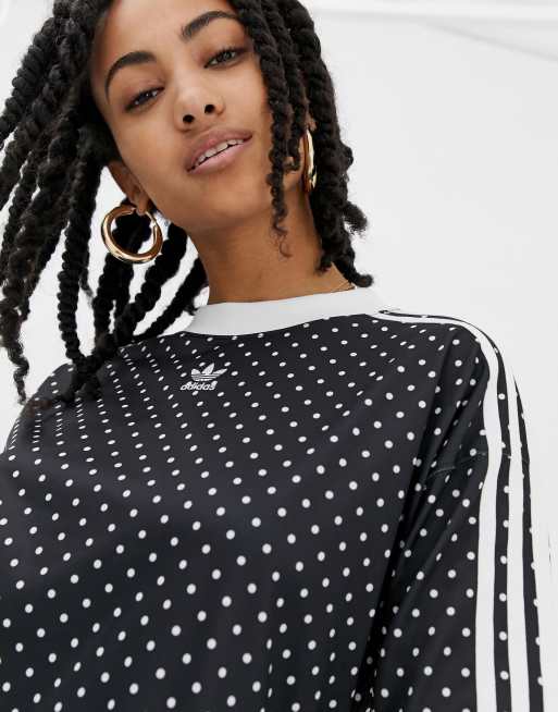 violento Volverse loco Cambiable Vestido de lunares en negro y blanco de adidas Originals | ASOS