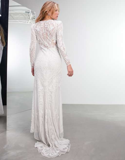 Vestido de novia con diseño de abalorios Selena de ASOS Edition, 3 de 4