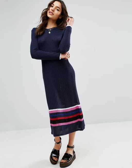 Vestido de punto con bajo a rayas de ASOS ASOS