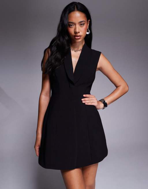 Vestidos Largos Traje Negro De Falda Y Americana Con Escote En V