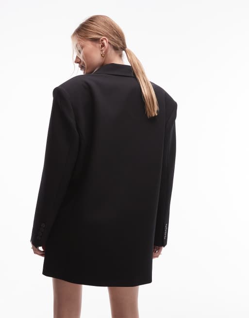 Vestido de sastre negro estilo americana con doble botonadura de ASOS DESIGN, 4 de 4