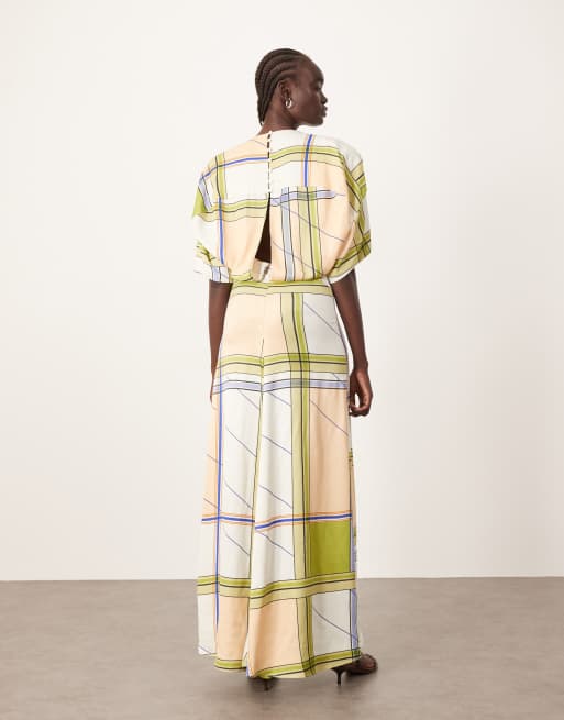 Vestido de tarde largo a cuadros de estilo moderno de ARRANGE, 2 de 4