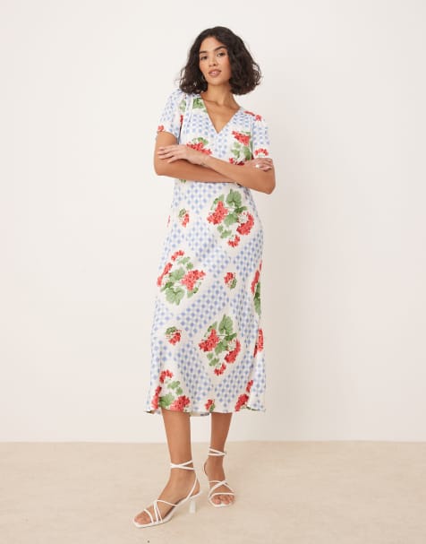 Vestido de tarde midi con estampado de geranios Flora de Nobody's Child - view 1