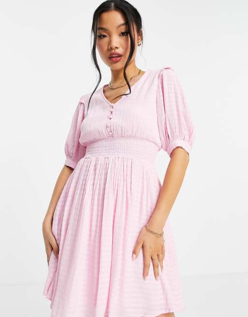 Vestido de tarde rosa claro con cintura fruncida de Y.A.S Petite, 4 de 4