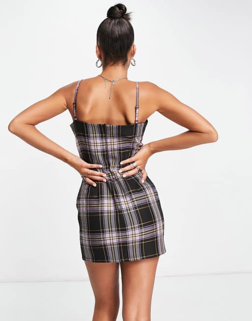 Vestido de traje corto a cuadros de estilo universitario de ASOS DESIGN, 2 de 4