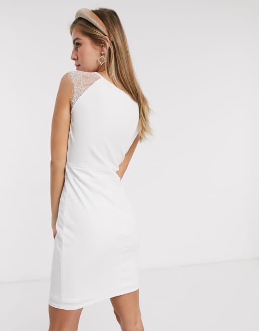 Vestido de tubo con de encaje en en blanco de Morgan | ASOS