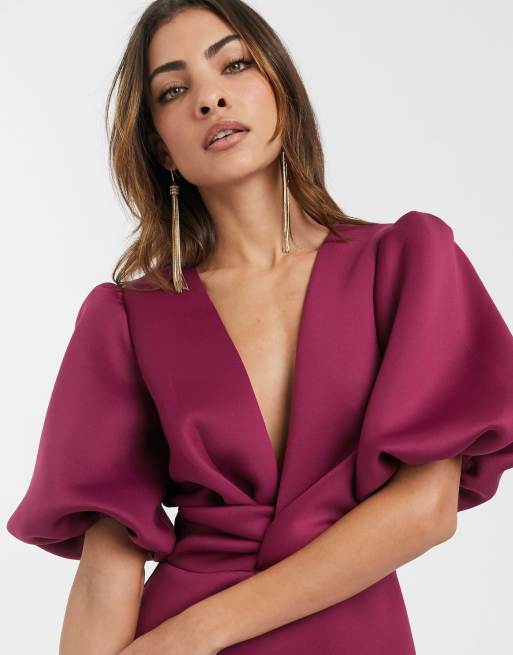 Vestido manga abullonada asos store