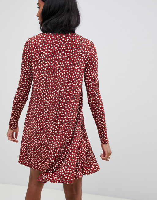 Vestido de vuelo con estampado de círculos de Glamorous Tall | ASOS
