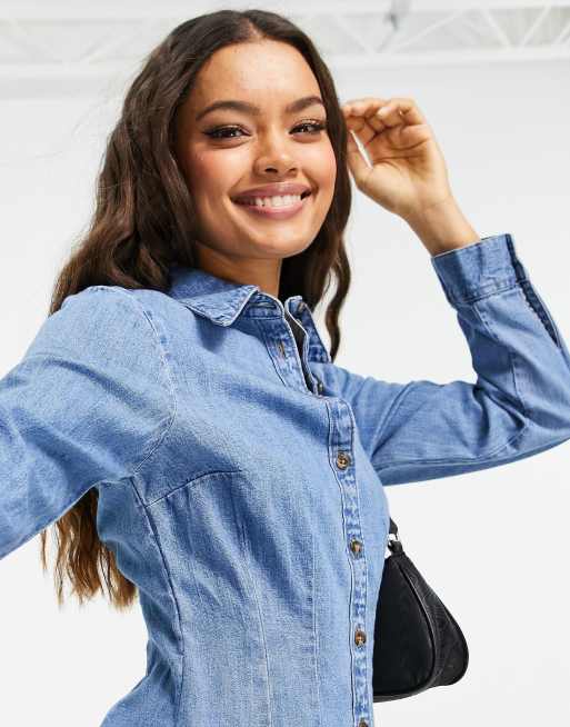 Vestido denim online camisero