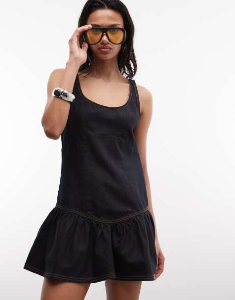 Vestido estilo mesonera con lavado azul marino oscuro de COLLUSION - view 1