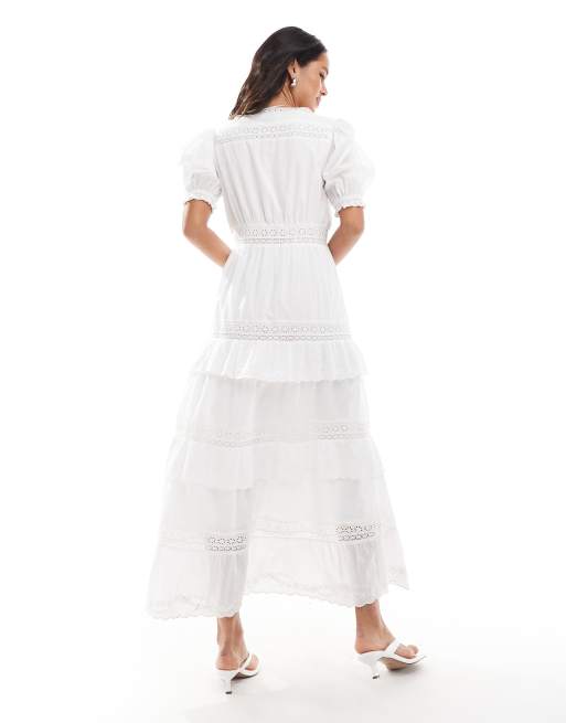 Vestido largo blanco Heritage de Miss Selfridge, 3 de 4