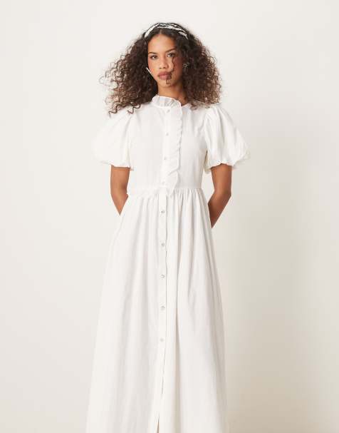 Vestido largo blanco marfil con volantes de Sister Jane - view 1