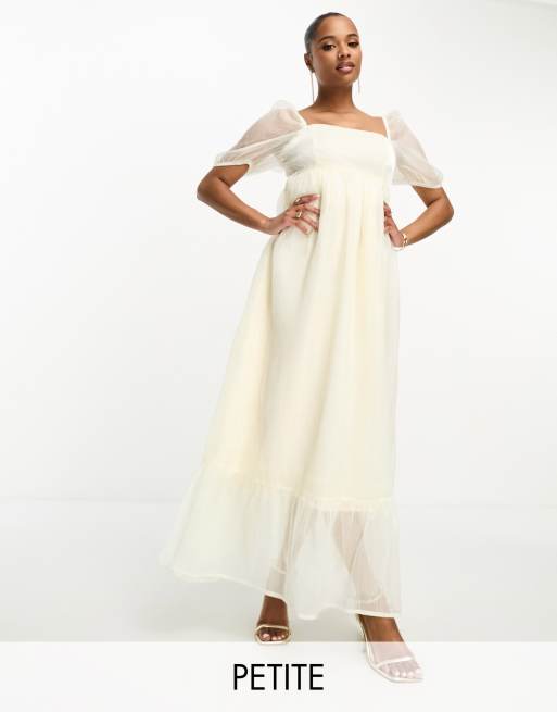 Vestido largo color champán de corte imperio exclusivo de Collective The Label Petite