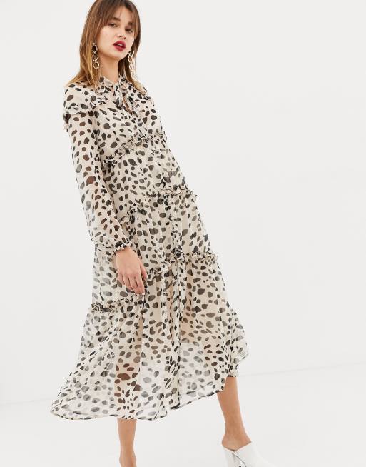 Vestido largo con botones y lunares estilo dálmata de ASOS DESIGN