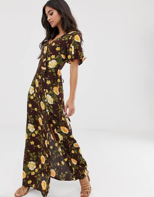 Vestido largo con estampado floral de Miss Selfridge Petite, 4 de 4