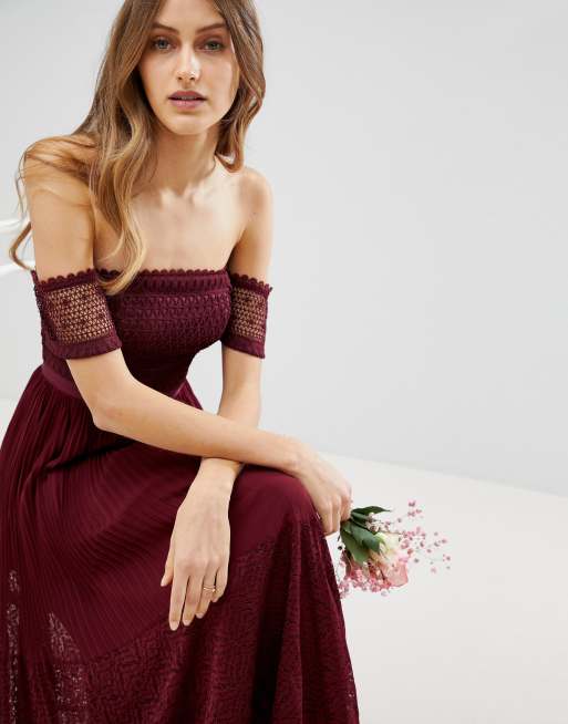 Vestido largo con paneles de encaje Guipure de ASOS Premium, 2 de 4