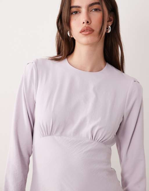 Vestido largo lila de corte al bies con detalle en el pecho de ASOS DESIGN, 4 de 4