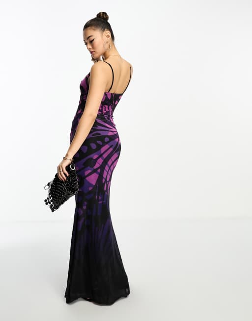 Vestido degradado online morado